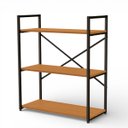 Ver imagem 5 de Estante Estilo Industrial Metal e Madeira Organizador Baixa 85x72cm Canela/preto Fosco