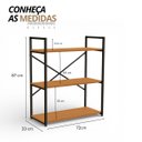 Ver imagem 7 de Estante Estilo Industrial Metal e Madeira Organizador Baixa 85x72cm Canela/preto Fosco