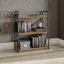 Ver mais imagens de Estante Estilo Industrial Metal e Madeira Organizador Baixa 85x72cm Canela/preto Fosco