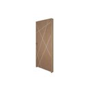 Ver imagem 3 de Kit Porta de Madeira Frisada 215x76,5cm Batente 14cm Fechadura Manual Rodam Portas Abertura Esquerda
