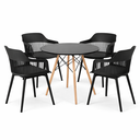Ver imagem 2 de Conjunto de Jantar Mesa Eiffel 120cm + 4 Cadeiras Marcela Preta
