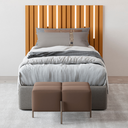 Ver imagem 4 de Cabeceira Ripada Cama de Solteiro com Led Nagoia Nature