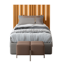 Ver imagem 3 de Cabeceira Ripada Cama de Solteiro com Led Nagoia Nature