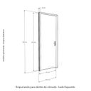 Ver imagem 3 de Kit Porta de Madeira Frisada 215x66,5cm Batente 14cm Fechadura Manual Rodam Portas Abertura Esquerda