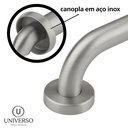 Ver imagem 2 de Kit 2 Barra Alca Apoio 40cm Inox Escovado Auxilio para Idoso ou Pcd