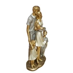 Escultura Estatua Familia Decorativa Mabruk Casal 3 Filhos - 2