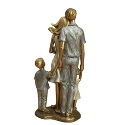 Escultura Estatua Familia Decorativa Mabruk Casal 3 Filhos - 3