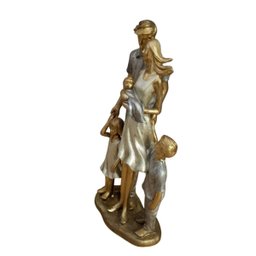 Escultura Estatua Familia Decorativa Mabruk Casal 3 Filhos - 5