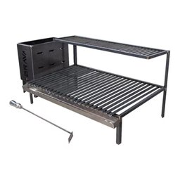 Kit Parrilla Grelha Argentina Rústica 95cm + Caixa Firebox para Alvenaria - 2