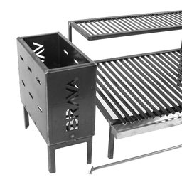 Kit Parrilla Grelha Argentina Rústica 95cm + Caixa Firebox para Alvenaria - 6