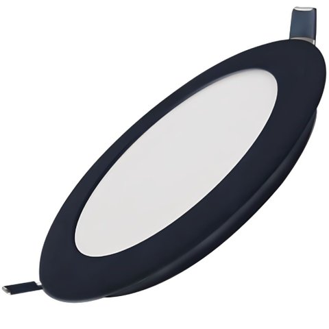 Painel LED Super Eco de Embutir Redondo 18 Watts 2700k Bivolt Preto 02891B Ourolux