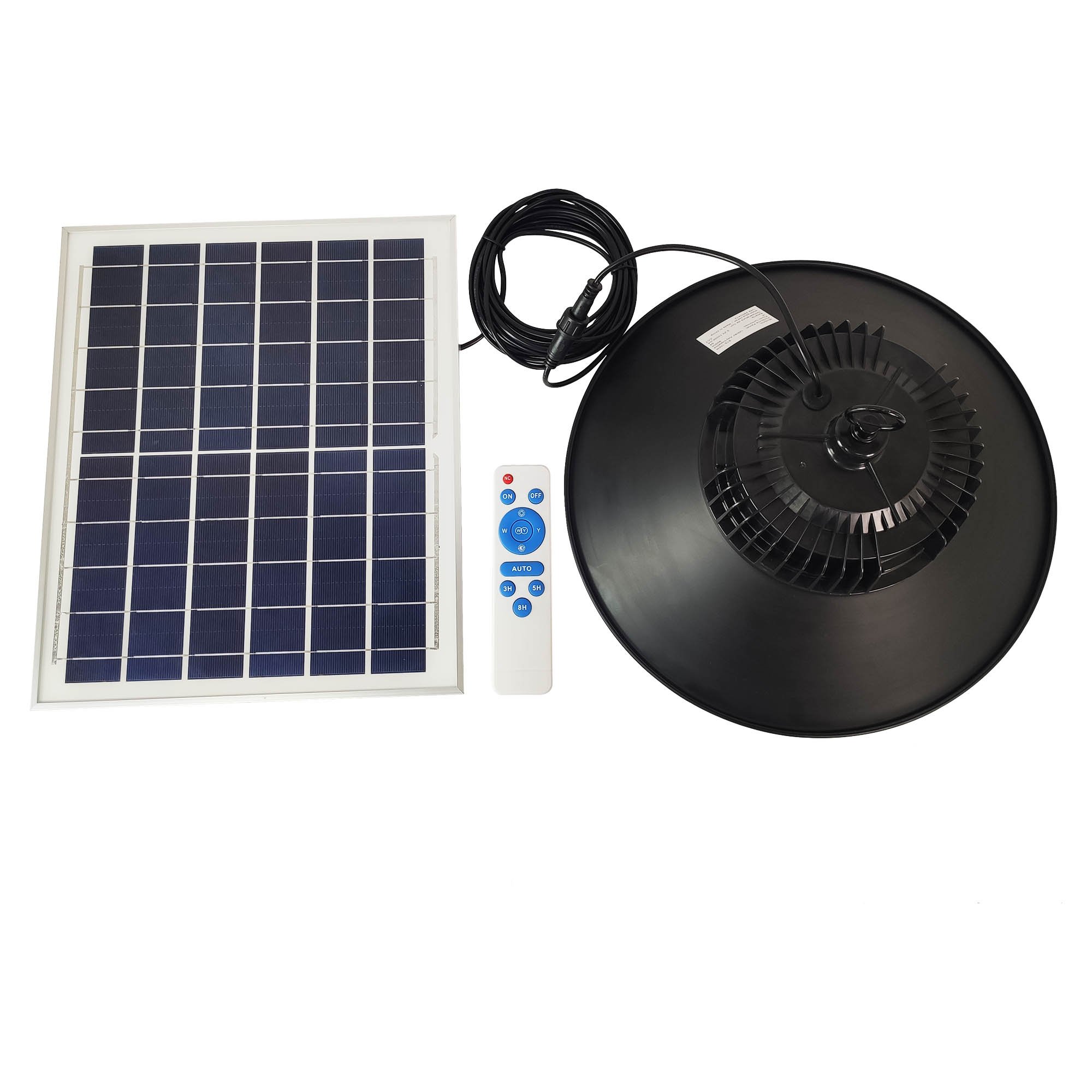 Luminaria Solar Industrial 150w Loja Empresa Comercio Galpão Regulavel Quintal com Controle Remoto S - 3