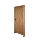 Ver imagem 2 de Kit Porta de Madeira Frisada 210x62cm Batente 14cm Fechadura Manual Rodam Portas Abertura Esquerda m