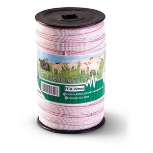 Fita Cerca Elétrica Rural Eletroplástica 20mm Rolo 200m Zebu