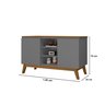Aparador Buffet Sala Linhares 120cm com Pés de Madeira Cinza com Nature - Rede Móveis - 3