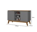Ver imagem 3 de Aparador Buffet Sala Linhares 120cm com Pés de Madeira Cinza com Nature - Rede Móveis