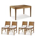 Ver imagem 1 de Conjunto Mesa Jantar Tampo Madeira + 4 Cadeiras Salvador Assento Estofado - 60474