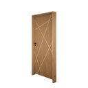 Ver imagem 4 de Kit Porta de Madeira Frisada 210x62cm Batente 14cm Fechadura Manual Rodam Portas Abertura Direita