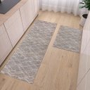 Ver imagem 1 de Tapete Conjunto Cozinha 2 Peças Passadeira 1,30m X 0,45m Capacho 0,65m X 0,45m Antiderrapante