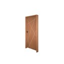 Ver imagem 4 de Kit Porta de Madeira Frisada 210x62cm Batente 14cm Fechadura Manual Rodam Portas Abertura Esquerda Marrom