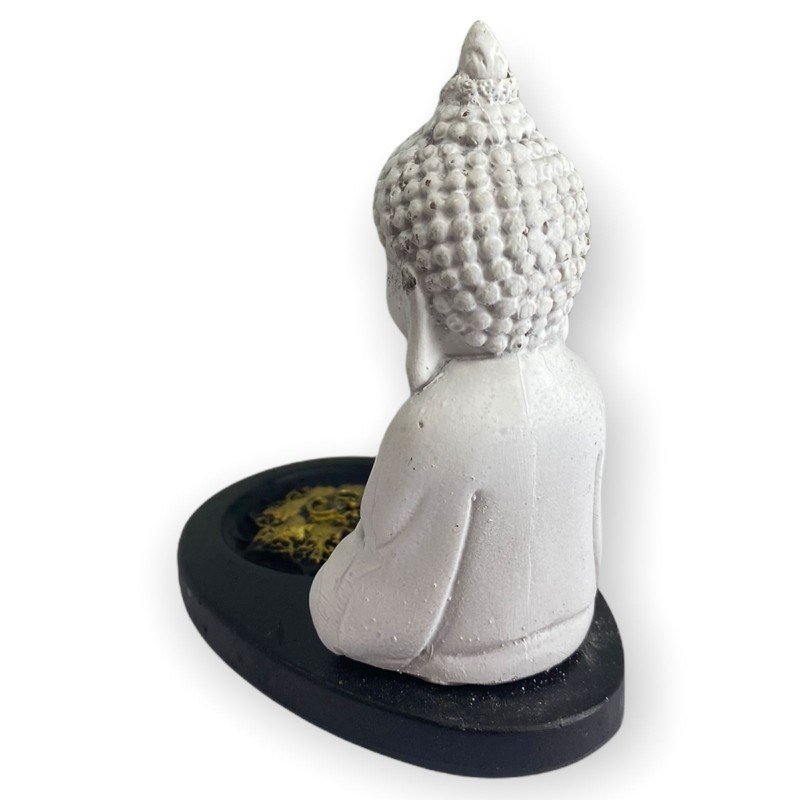 Incensário Mini Oval em Resina Meditação-escolha o Modelo:buda Tibetano Br Pr 5cm - 3