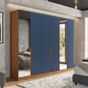 Ver imagem 1 de Guarda Roupa Casal 6 Portas e 4 Gavetas com Espelho 240848 Linha Porto Politorno Móveis