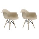 Ver imagem 2 de Conjunto 2 Cadeiras Eames com Braço Fendi Pés em Polipropileno
