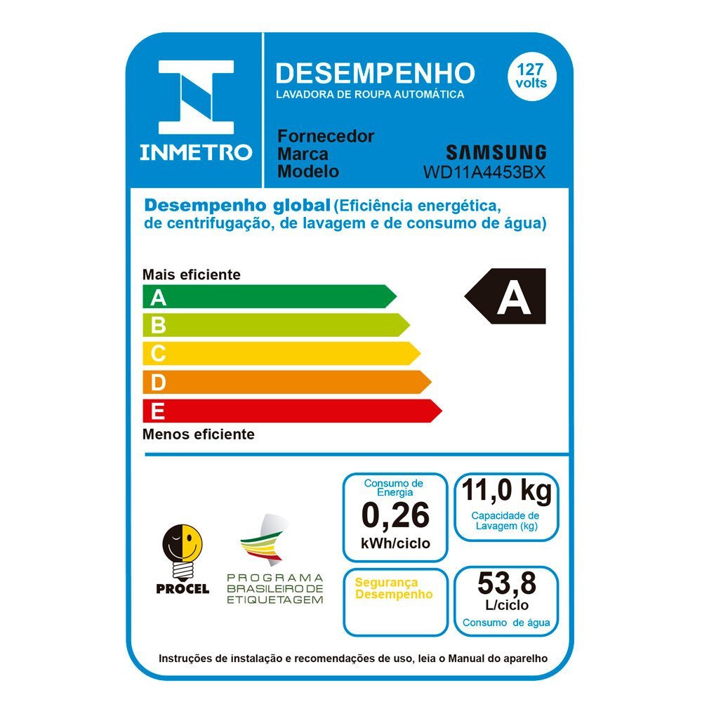 Lava e Seca Samsung Ecobubble 11 Kg Smart Check Wd11a - 12