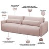 Sofá Retrátil Reclinável para Sala de Estar Living 240cm Sevilha F04 Veludo Rosê - Lyam Decor - 4
