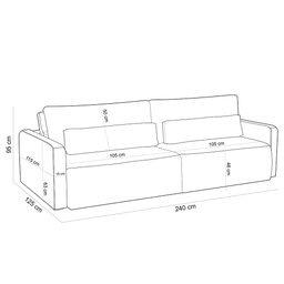 Sofá Retrátil Reclinável para Sala de Estar Living 240cm Sevilha F04 Veludo Rosê - Lyam Decor - 5