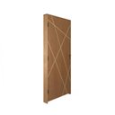 Ver imagem 5 de Kit Porta de Madeira Frisada 215,5x76,5cm Batente 14cm Fechadura Manual Rodam Portas Marrom