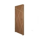 Ver imagem 3 de Kit Porta de Madeira Frisada 215,5x76,5cm Batente 14cm Fechadura Manual Rodam Portas Marrom
