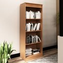 Ver imagem 4 de Kit 3 Estantes Livreiro 60x160,5cm Laranja/Amendoa
