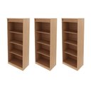 Ver imagem 2 de Kit 3 Estantes Livreiro 60x160,5cm Laranja/Amendoa