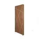 Ver imagem 3 de Kit Porta de Madeira Frisada 215x76,5cm Batente 14cm Fechadura Manual Rodam Portas Abertura Esquerda