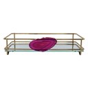 Ver imagem 1 de BANDEJA HARA FENCE ÁGATA DOURADA 10X20 CM:Vermelho rosado