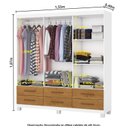 Ver imagem 5 de Guarda-Roupa 6 Portas 6 Gavetas com Espelho e Pés Denver Marrom/Branco/Cinamomo