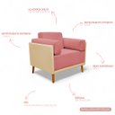 Ver imagem 6 de Poltrona Decorativa para Sala Recepção Consultório Isadora Corino Bege e Suede Rose