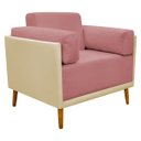 Ver mais imagens de Poltrona Decorativa para Sala Recepção Consultório Isadora Corino Bege e Suede Rose
