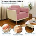 Ver imagem 4 de Poltrona Decorativa para Sala Recepção Consultório Isadora Corino Bege e Suede Rose