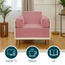 Ver imagem 3 de Poltrona Decorativa para Sala Recepção Consultório Isadora Corino Bege e Suede Rose