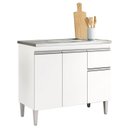 Ver imagem 1 de Balcão de Pia Tatiane 100cm Branco Brilho - Ajl