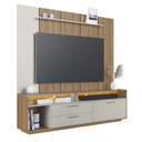 Ver imagem 2 de Home Rack com Painel para TV até 75 Polegadas Reims 2 Gavetas 1 Porta LED Cor Bege - Art In Móveis