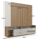 Ver imagem 3 de Home Rack com Painel para TV até 75 Polegadas Reims 2 Gavetas 1 Porta LED Cor Bege - Art In Móveis