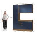 Ver imagem 4 de Armário de Cozinha Compacta 100% Mdf 170cm Nogueira/azul Profundo Celeste Kappesberg