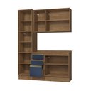 Ver imagem 5 de Armário de Cozinha Compacta 100% Mdf 170cm Nogueira/azul Profundo Celeste Kappesberg