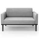 Ver imagem 7 de Sofá Namoradeira Base Madeira Preto Maressa Suede Cinza - Ibiza