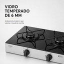 Ver imagem 4 de Fogão 2 Bocas Junior Glass Portátil Mesa em Vidro Temperado 6 mm e Trempe Arame Clarice