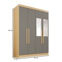 Ver imagem 4 de Guarda-roupa Solteiro Max 4 Portas 2 Gavetas com Espelho Jequitibá/granizo - Pnr Móveis