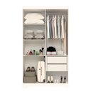 Ver imagem 3 de Guarda-Roupa Solteiro 4 Portas 100% MDF 110cm Papoulas Espresso Móveis Branco